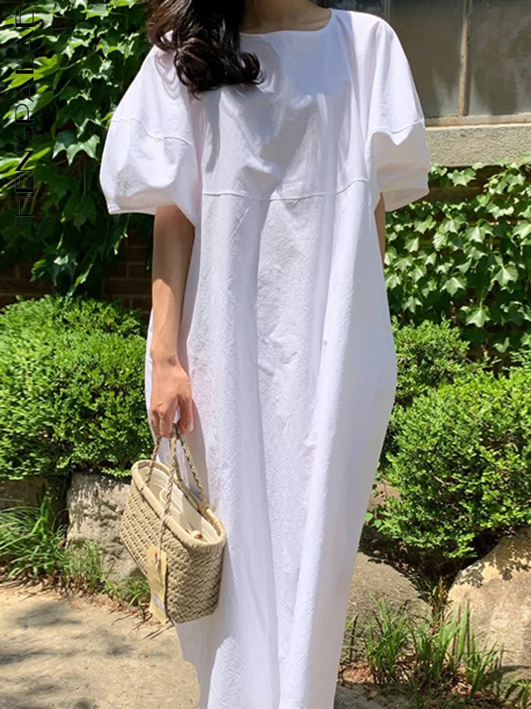 Женское длинное платье SHENGPALAE, однотонное Свободное платье с рукавами-фонариками и круглым воротником, лето 2022, новые модные женские платья ... 
Женское длинное платье SHENGPALAE, однотонное Свободное платье с рукавами-фонариками и круглым воротником, лето 2022, новые модные женские платья ...