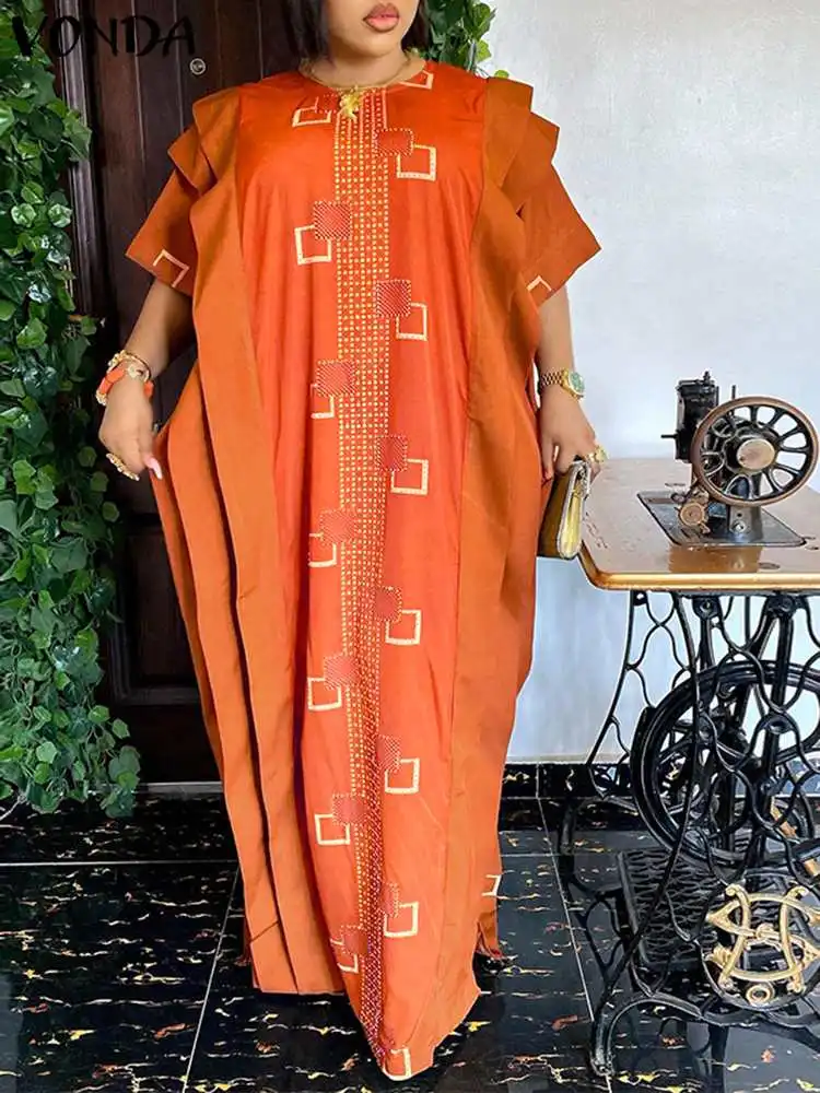 VONDA Elegant Wedding Dress Women O-Neck Short Sleeve Bohemian Printed Satin Long Maxi Sundress Casual Pleated Party Robe Femme
VONDA Elegant Wedding Dress Women O-Neck Short Sleeve Bohemian Printed Satin Long Maxi Sundress Casual Pleated Party Robe Femme