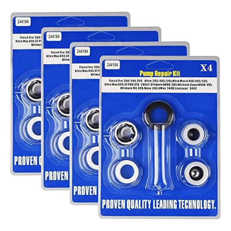 244194 Aftermarket Pump Repair Packing Kit For Airless Paint Sprayer 390 395 490 495 595 3400 Compatible (4 Pack)
244194 Aftermarket Pump Repair Packing Kit For Airless Paint Sprayer 390 395 490 495 595 3400 Compatible (4 Pack)