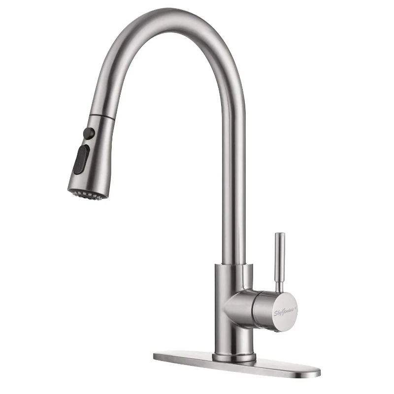 Pull Down Kitchen Faucet with Sprayer Single Handle Sink Faucet Brushed Nickel for Kitchen
Pull Down Kitchen Faucet with Sprayer Single Handle Sink Faucet Brushed Nickel for Kitchen