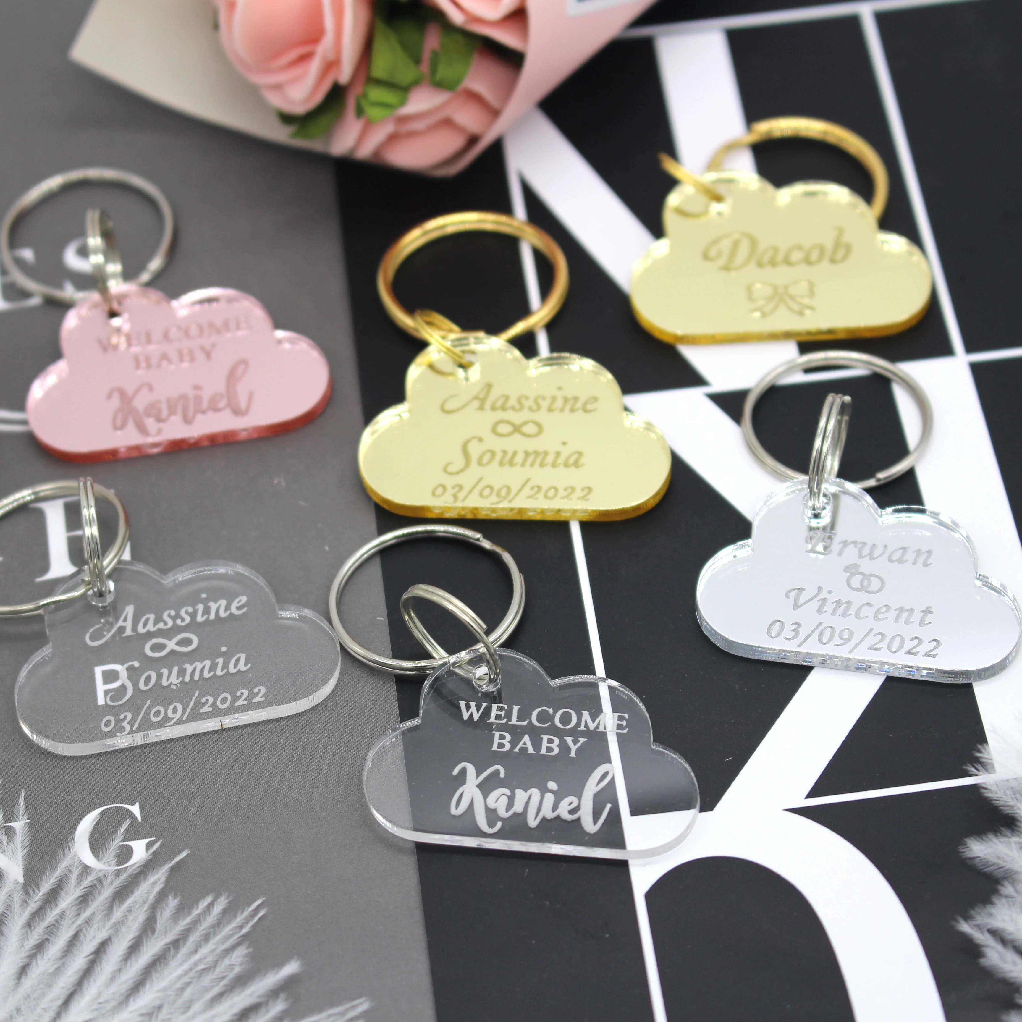 25 Pcs Personalized Engraved Name Cloud Key Chain Gold Acrylic Wedding Birthday Party Small Gifts Custom Memorial Key Ring Gifts
25 Pcs Personalized Engraved Name Cloud Key Chain Gold Acrylic Wedding Birthday Party Small Gifts Custom Memorial Key Ring Gifts