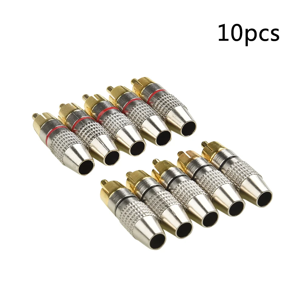 10pcs RCA Male Plug Audio Video Locking Cable Connector Gold Plated 11 * 45mm DVD Conversion TV Adapter Home Audio Accessories
10pcs RCA Male Plug Audio Video Locking Cable Connector Gold Plated 11 * 45mm DVD Conversion TV Adapter Home Audio Accessories