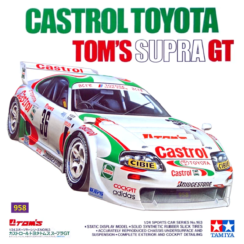 1/24 Castrol Toyota Tom's Supra GT Car Assembly Car Model Building Kits Hobby Racing Car Collection DIY Tamiya 24163
1/24 Castrol Toyota Tom's Supra GT Car Assembly Car Model Building Kits Hobby Racing Car Collection DIY Tamiya 24163
