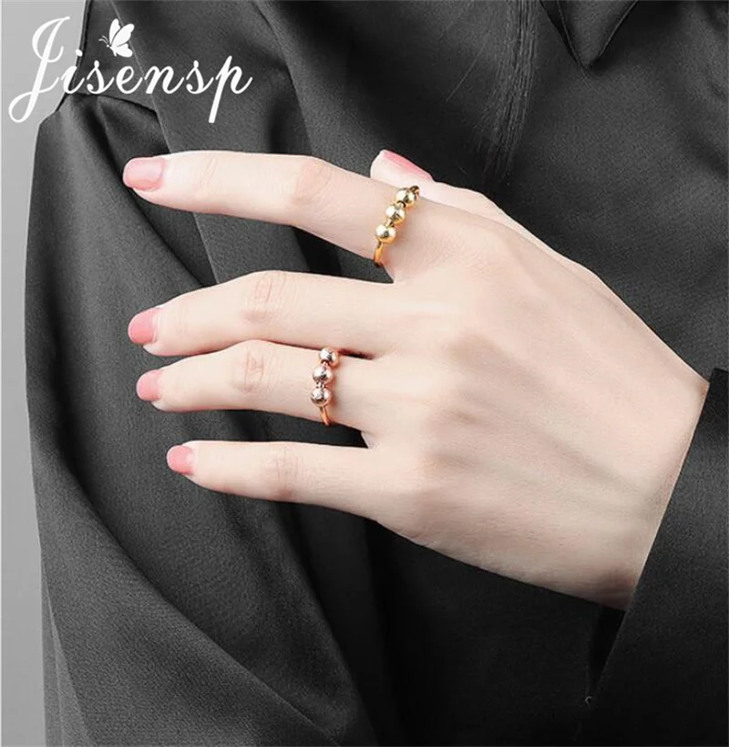 Jisensp New Creative Round Bead Anxiety Spinner Rings for Women Rotate Spinning Anti-Stress Accessories 2022 Fashion Jewelry 
Jisensp New Creative Round Bead Anxiety Spinner Rings for Women Rotate Spinning Anti-Stress Accessories 2022 Fashion Jewelry