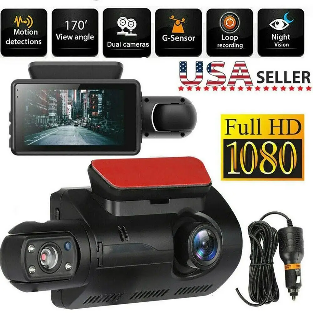 

Автомобильный видеорегистратор с двумя объективами, черный ящик, HD 1080P, Автомобильный видеорегистратор с Wi-Fi, ночным видением, акселерометром, циклической записью, Dvr, автомобильная камера
