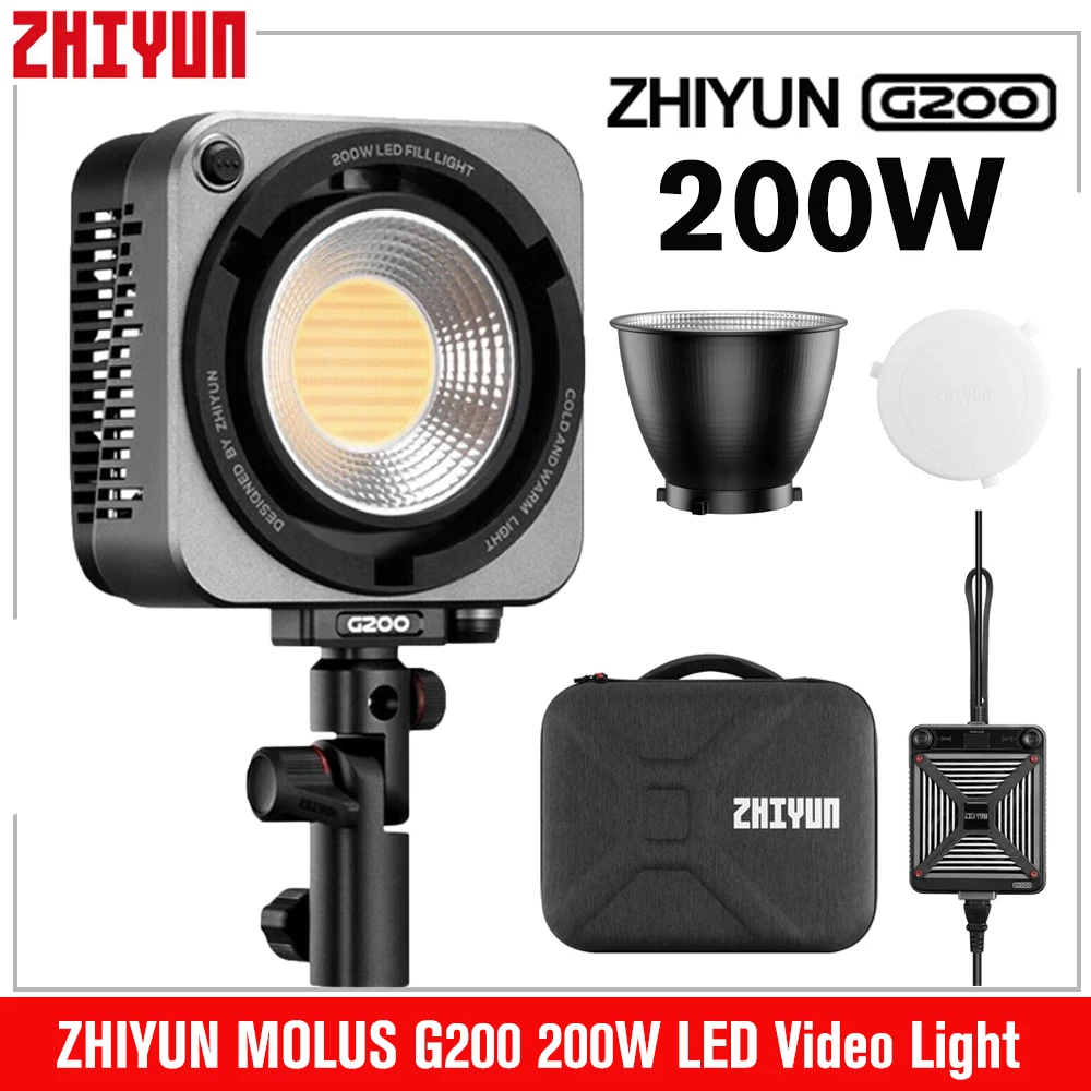 ZHIYUN MOLUS G200 200W Professional Photography Light 2700K-6500K LED Video Light APP Control Camera Light Studio Photo Lamp
ZHIYUN MOLUS G200 200W Professional Photography Light 2700K-6500K LED Video Light APP Control Camera Light Studio Photo Lamp