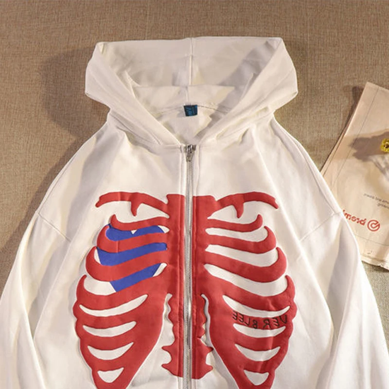 Y2K Harajuku Korean Style Loose Skeleton Zip Up Hoodies Grunge Long-sleeved Gothic Hooded Jacket Retro Coat Oversized Sweatshirt
Y2K Harajuku Korean Style Loose Skeleton Zip Up Hoodies Grunge Long-sleeved Gothic Hooded Jacket Retro Coat Oversized Sweatshirt