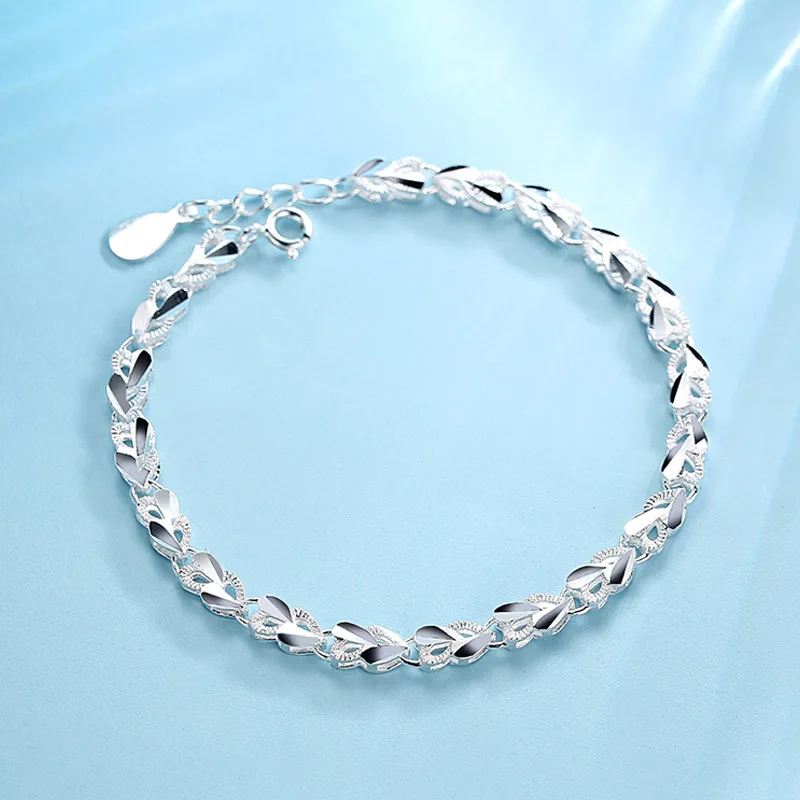 925 Sterling Silver Heart Charm Bracelet &Bangle Handmade Party Wedding Jewelry For Women Girls sl175
925 Sterling Silver Heart Charm Bracelet &Bangle Handmade Party Wedding Jewelry For Women Girls sl175