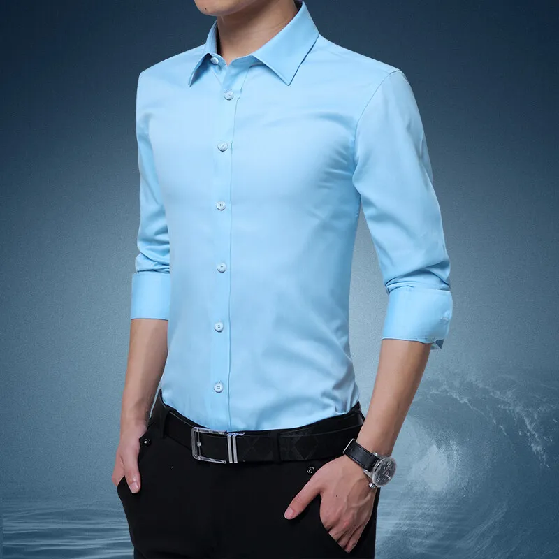 Men's Long Sleeve White Shirt Slim Business Dress Korean Trend Handsome Casual Versatile Short Sleeve Shirt Black High Quality
Men's Long Sleeve White Shirt Slim Business Dress Korean Trend Handsome Casual Versatile Short Sleeve Shirt Black High Quality
