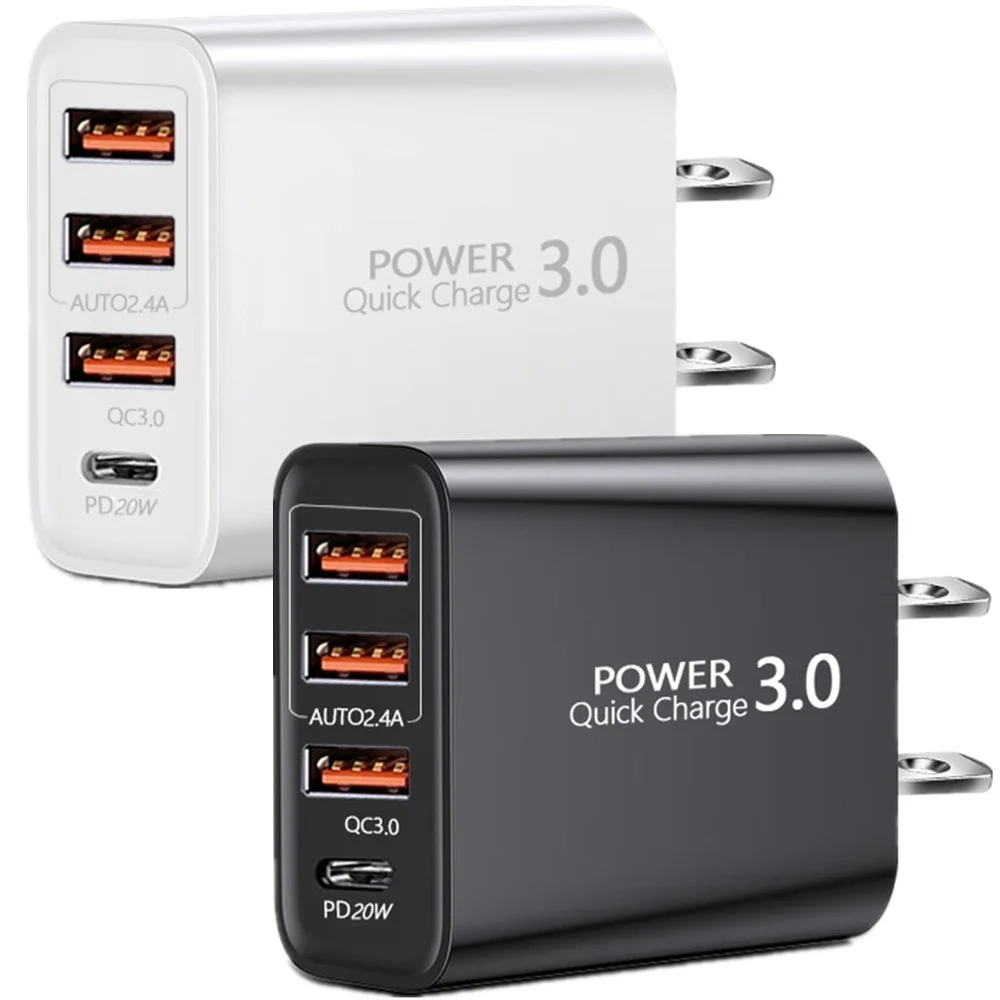 Fast Quick Charge 4 Ports PD Type C USB-C Wall Charger 5A Eu US Power Adapters For Iphone x xr 11 13 Samsung lg Android phone
Fast Quick Charge 4 Ports PD Type C USB-C Wall Charger 5A Eu US Power Adapters For Iphone x xr 11 13 Samsung lg Android phone