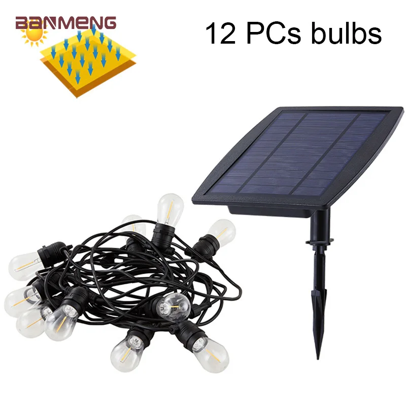 New Product Solar energy lamp 12 PCs bulbs Outdoor IP55 Waterproof garden courtyard S14 LED Bulb Christmas Solar String Light
New Product Solar energy lamp 12 PCs bulbs Outdoor IP55 Waterproof garden courtyard S14 LED Bulb Christmas Solar String Light