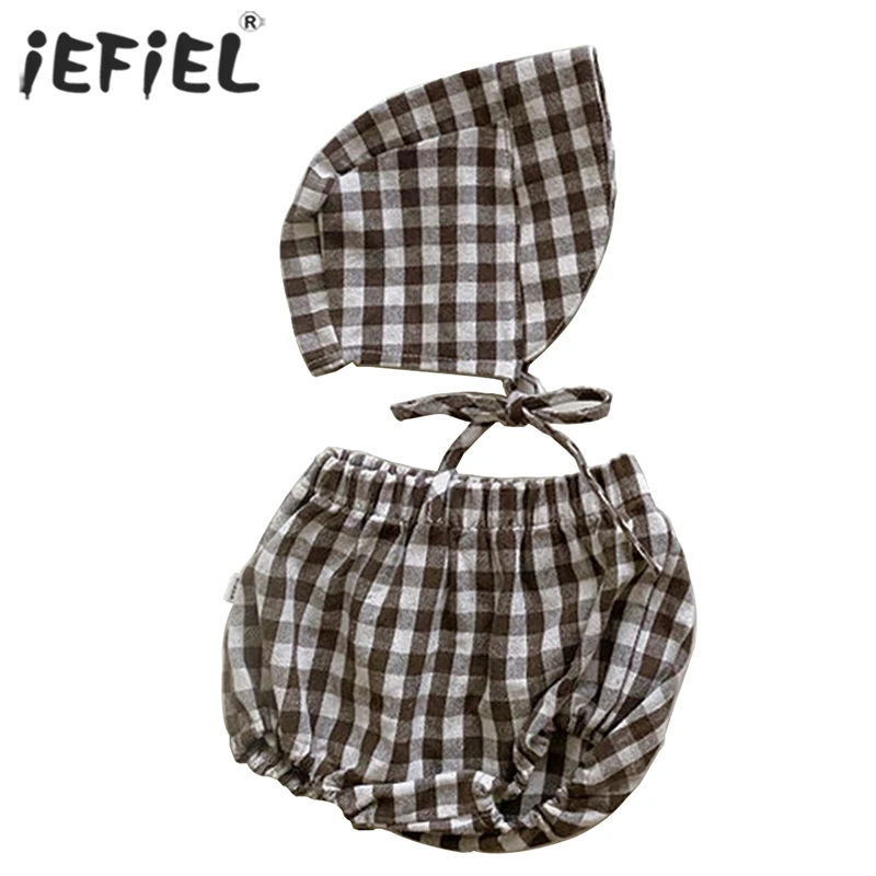 Baby Plaid Bloomer with Hat Baptism Costume Elastic Band Diapers Cover Self-tie Hat Suit for Infant Shower Gift Photography Prop
Baby Plaid Bloomer with Hat Baptism Costume Elastic Band Diapers Cover Self-tie Hat Suit for Infant Shower Gift Photography Prop