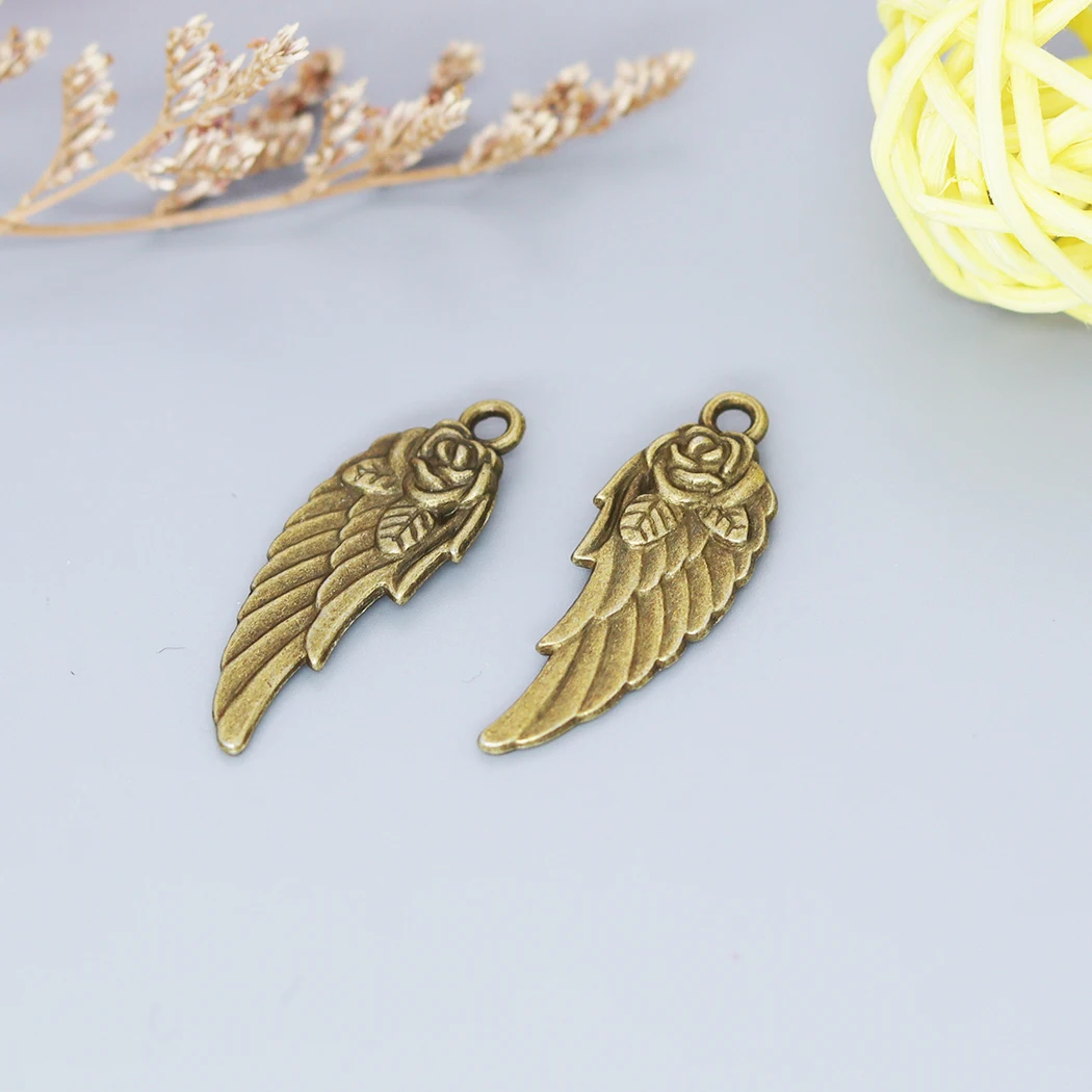 10PCS Flower Angel Wing Charms Antique Bronze Antique Sliver Color Double Sided Charm Pendant
10PCS Flower Angel Wing Charms Antique Bronze Antique Sliver Color Double Sided Charm Pendant