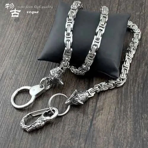 Wolf head stainless steel heavy metal pants Chain Wallet Chain, trendy man Necklace dual-purpose multi-functional key chain
Wolf head stainless steel heavy metal pants Chain Wallet Chain, trendy man Necklace dual-purpose multi-functional key chain