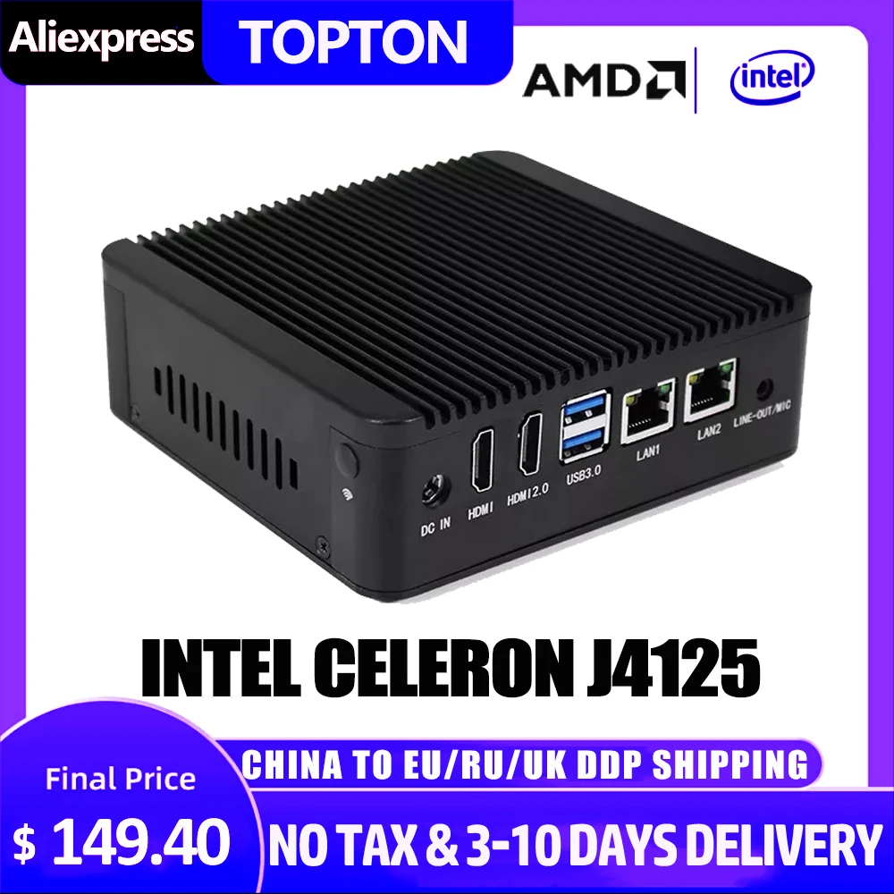 Дешевый игровой ПК Intel Celeron J4125 4 ядра 4 нитки 2,7 ГГц карманный мини ПК Поддержка WOL RTC PXE загрузки промышленный Безвентиляторный Компьютер
Дешевый игровой ПК Intel Celeron J4125 4 ядра 4 нитки 2,7 ГГц карманный мини ПК Поддержка WOL RTC PXE загрузки промышленный Безвентиляторный Компьютер