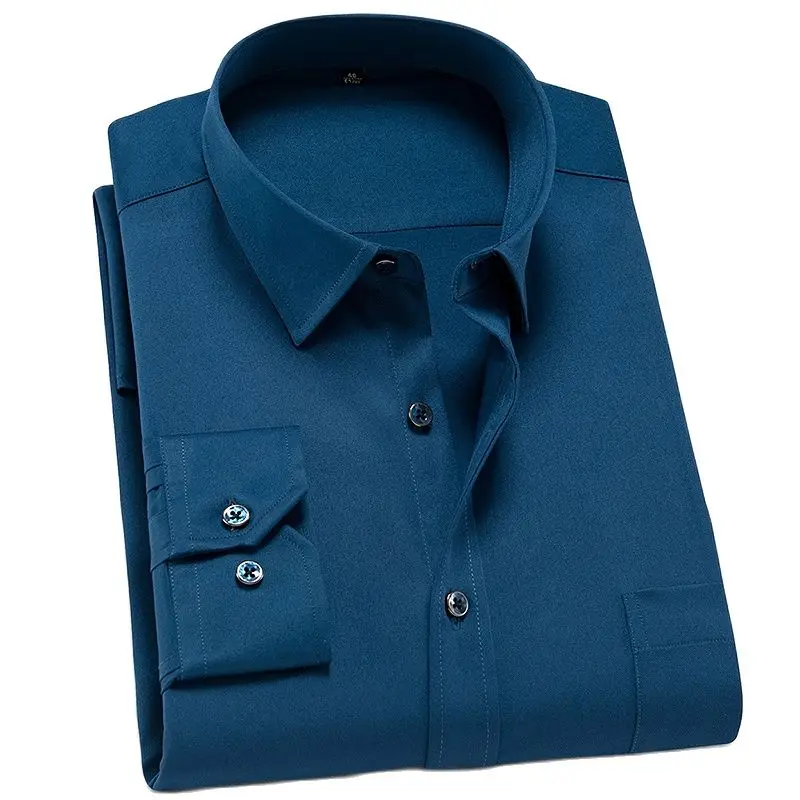 Non-Iron Solid Stretch Shirts for Men Spandex Long Sleeve Dress Shirt Men Regular Fit with Front Pocket Soft Easycare Formal Top
Non-Iron Solid Stretch Shirts for Men Spandex Long Sleeve Dress Shirt Men Regular Fit with Front Pocket Soft Easycare Formal Top