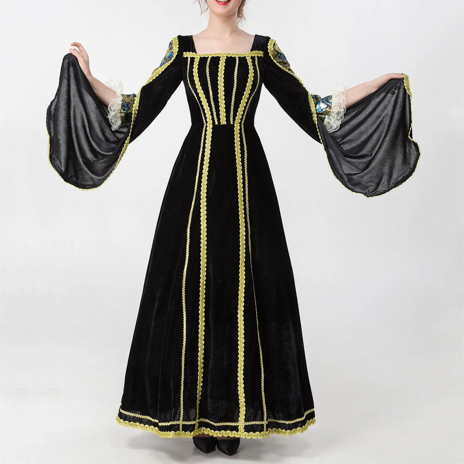 Women Long Sleeve Square Neck Cosplay Retro Dress Great Maxi Vintage For Cosplay Dress Womens Summer Dresses with Pockets
Women Long Sleeve Square Neck Cosplay Retro Dress Great Maxi Vintage For Cosplay Dress Womens Summer Dresses with Pockets