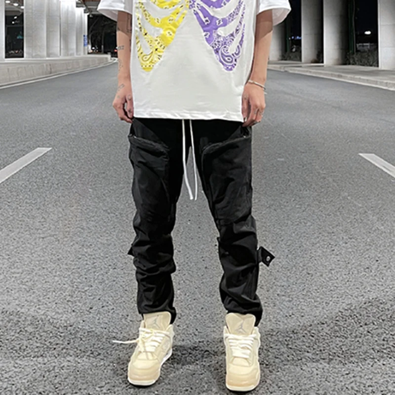 Knee Lace Up Multi-pockets Drawstring Casual Overalls Mens High Street Oversize Straight Cargo Pants Hip Hop Baggy Trousers
Knee Lace Up Multi-pockets Drawstring Casual Overalls Mens High Street Oversize Straight Cargo Pants Hip Hop Baggy Trousers