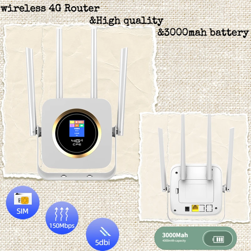 Беспроводной 4G Роутер LTE SIM-карта Wi-Fi модем 150 Мбит/с FDD точка доступа 3G Wi-Fi сетевая карта CPE 4 антенны 5Dbi с батареей 3000 мАч
Беспроводной 4G Роутер LTE SIM-карта Wi-Fi модем 150 Мбит/с FDD точка доступа 3G Wi-Fi сетевая карта CPE 4 антенны 5Dbi с батареей 3000 мАч