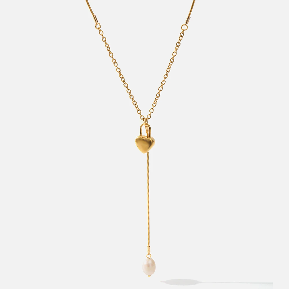 Stainless Steel Natural Freshwater Pearl Pendant Necklace For Women Romantic Heart Shaped Pendant Clavicle Chain Wedding Jewelry
Stainless Steel Natural Freshwater Pearl Pendant Necklace For Women Romantic Heart Shaped Pendant Clavicle Chain Wedding Jewelry