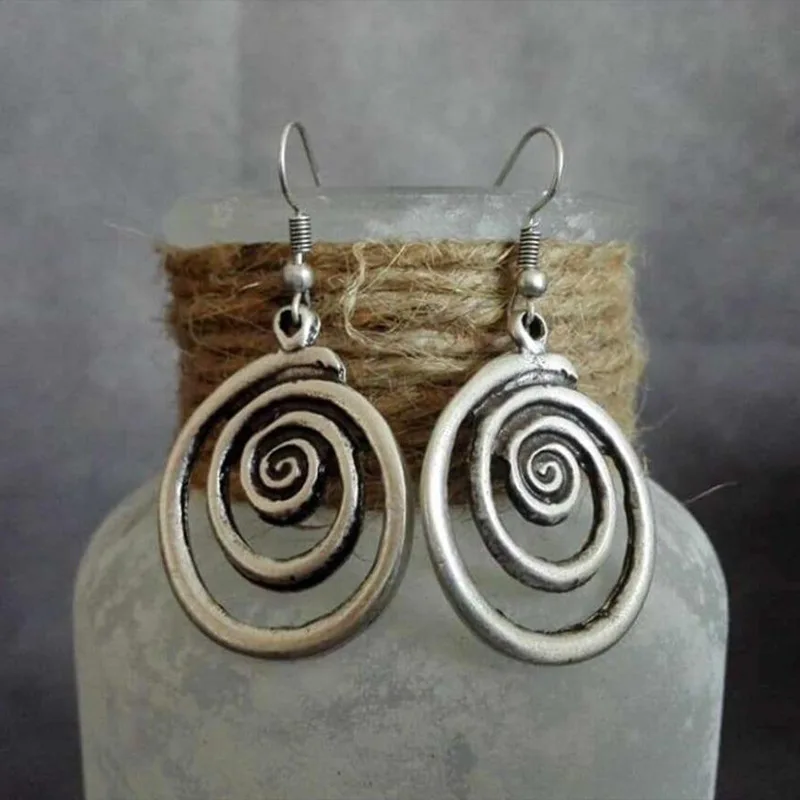 Ethnic Silvertone Dangle Spiral Earrings Nature Inspired Bohemian Jewelry Accessories for Women Round/Starfish Tribal Earrings
Ethnic Silvertone Dangle Spiral Earrings Nature Inspired Bohemian Jewelry Accessories for Women Round/Starfish Tribal Earrings