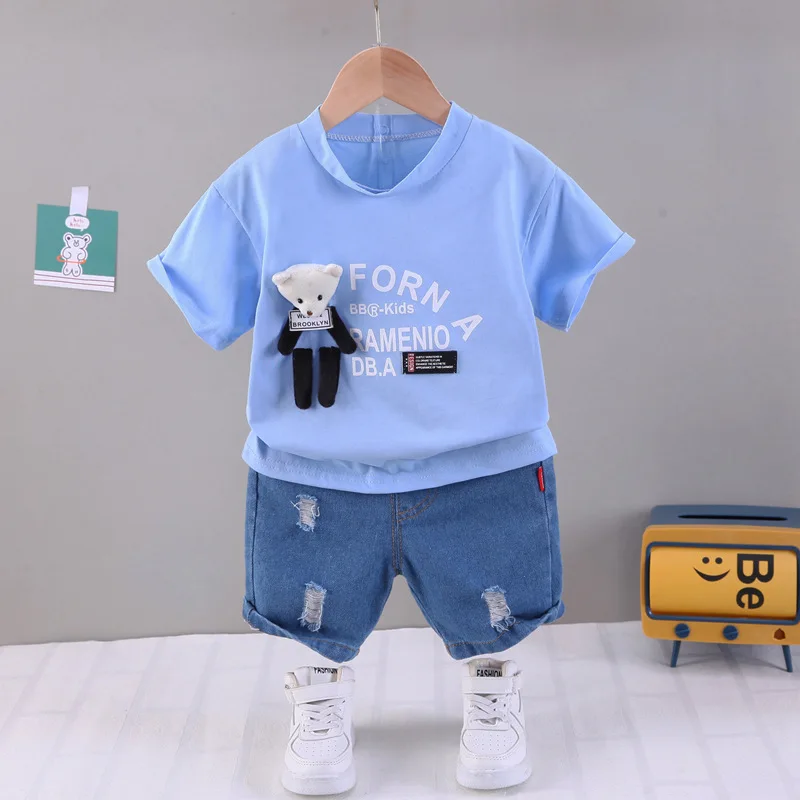 Toddler Boy Fashion Clothes Summer Korean Baby Cartoon Printed O-neck Short Sleeve T-shirts and Denim Shorts Boys Infant Outfits
Toddler Boy Fashion Clothes Summer Korean Baby Cartoon Printed O-neck Short Sleeve T-shirts and Denim Shorts Boys Infant Outfits