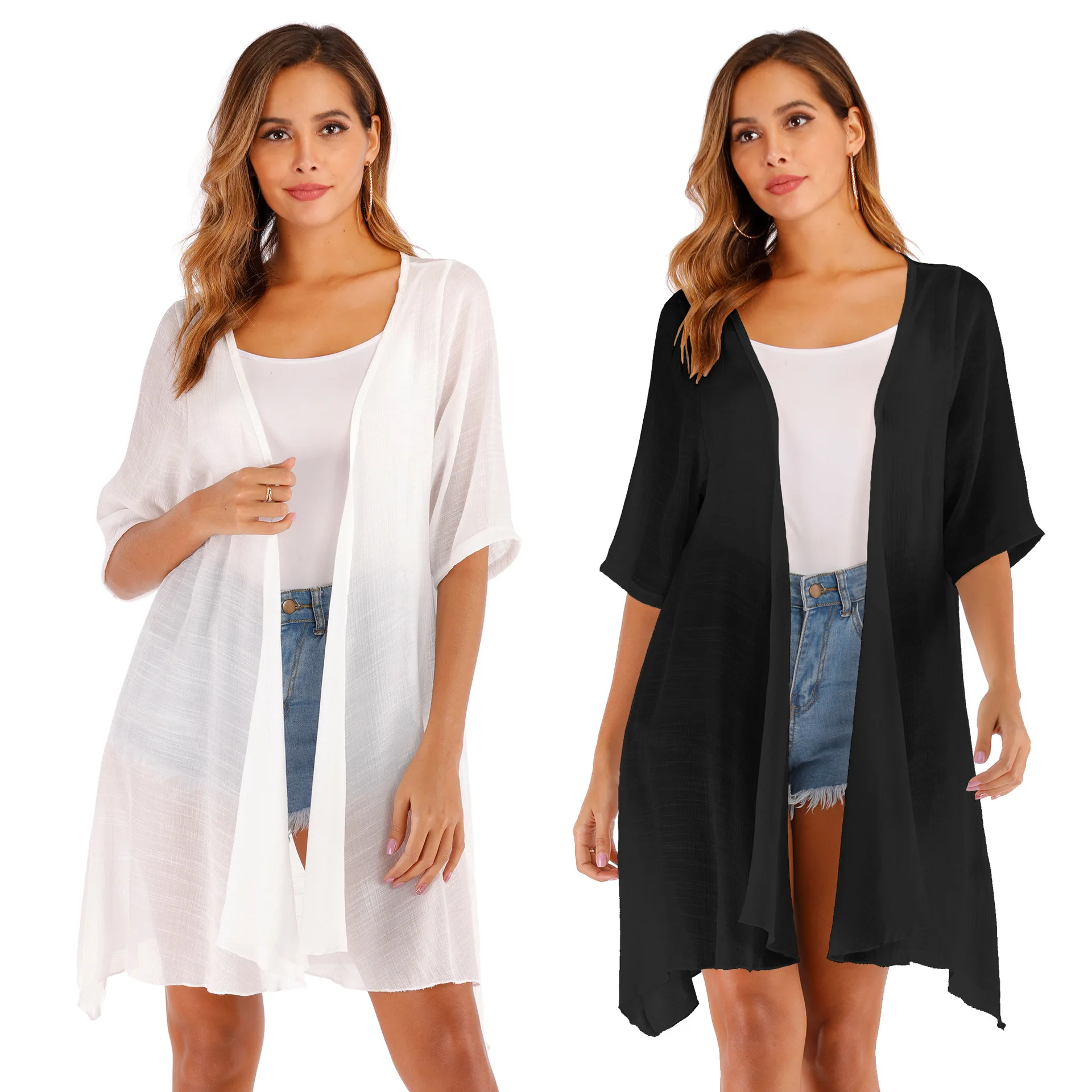Women's Spring and Summer New Pure Simple Irregular Short Sleeve Casual Wild Cardigan Thin Jacket
Women's Spring and Summer New Pure Simple Irregular Short Sleeve Casual Wild Cardigan Thin Jacket