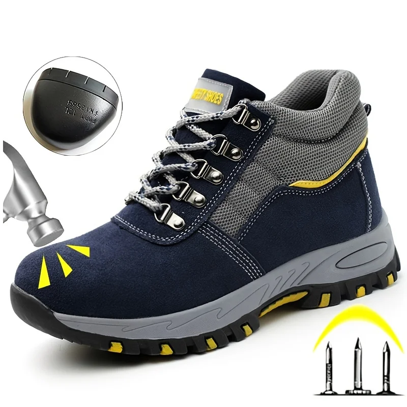 Men's High Top Work Safety Shoes, Comfortable Puncture-Proof Non-Slip Sneakers, Industrial Construction Safety Shoes
Men's High Top Work Safety Shoes, Comfortable Puncture-Proof Non-Slip Sneakers, Industrial Construction Safety Shoes