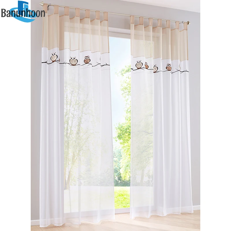 New Arrival Cortinas Dormitorio Cartoon Embroidered Cute Owl Tulle Curtains Sheer Voile Tab Top Hole Window For Bedroom Panel
New Arrival Cortinas Dormitorio Cartoon Embroidered Cute Owl Tulle Curtains Sheer Voile Tab Top Hole Window For Bedroom Panel