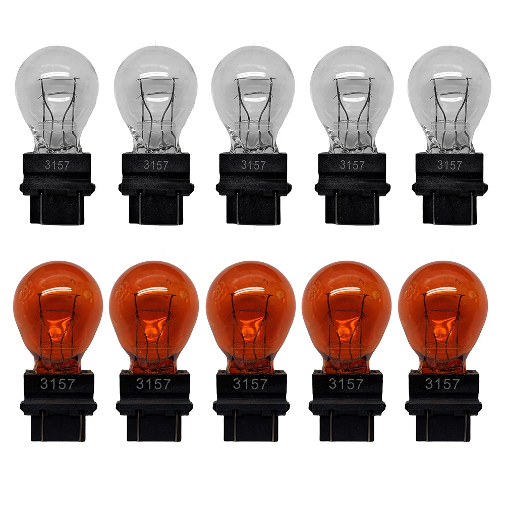 10 Pack 3157 Car Brake Light Bulbs Clear And Amber Tail Signal Brake Light Bulbs Universal Reverse Lights Tail Lamp
10 Pack 3157 Car Brake Light Bulbs Clear And Amber Tail Signal Brake Light Bulbs Universal Reverse Lights Tail Lamp