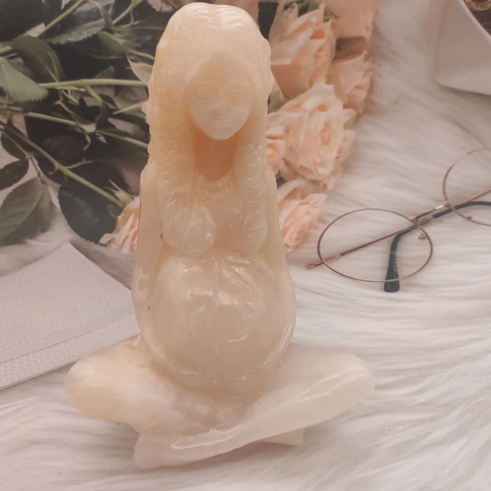 

AAA+ 100% Natural Crystal Stone Jade Carved Mother Earth Statue Figures Sculpture Crafts Home Decorations Stone Cdecoration gift