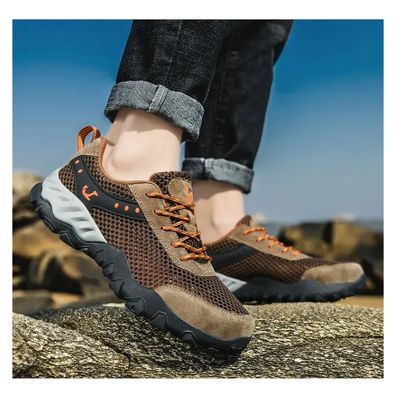 Summer Soft Genuine Leather Outdoor Shoes Casual Mesh Sneakers Men Lace Up Trekking Hiking Footwear Camping Spring Black Shoes
Summer Soft Genuine Leather Outdoor Shoes Casual Mesh Sneakers Men Lace Up Trekking Hiking Footwear Camping Spring Black Shoes