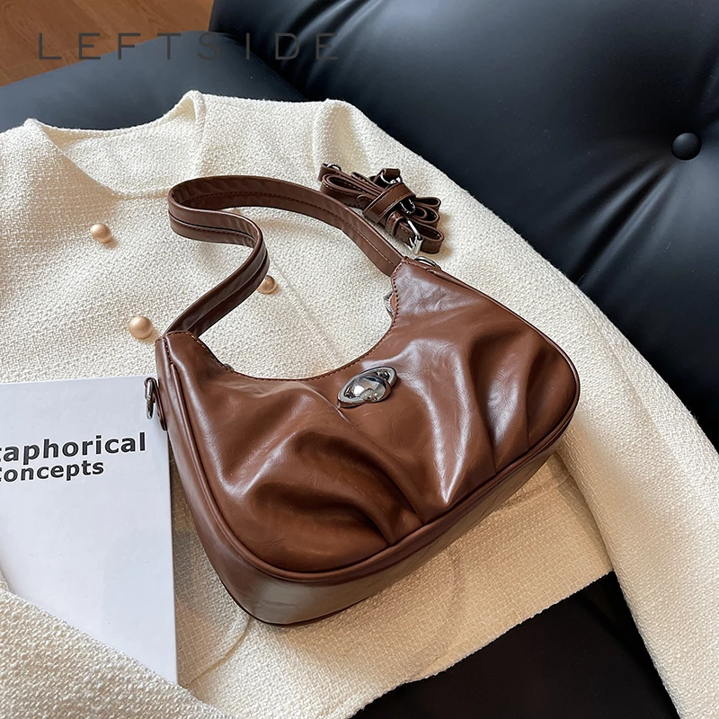 LEFTSIDE Silver Underarm Bags for Women 2023 Y2K Korean Fashion Purse PU Leather Luxury Brand Female Crossbody Bag Handbags
LEFTSIDE Silver Underarm Bags for Women 2023 Y2K Korean Fashion Purse PU Leather Luxury Brand Female Crossbody Bag Handbags