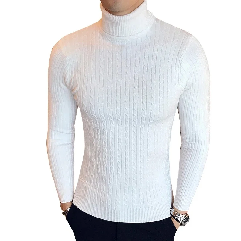 Winter High Neck Thick Warm Sweater Men Turtleneck Brand Mens Sweaters Slim Fit Pullover Men Knitwear Male Double collar
Winter High Neck Thick Warm Sweater Men Turtleneck Brand Mens Sweaters Slim Fit Pullover Men Knitwear Male Double collar