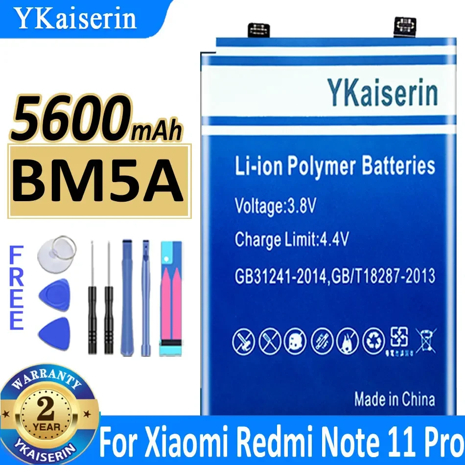 YKaiserin BM5A Replacement Battery 5600mAh For Xiaomi Redmi Note 11 Pro Note11 Pro 11Pro High Quality Phone Battery + Tools
YKaiserin BM5A Replacement Battery 5600mAh For Xiaomi Redmi Note 11 Pro Note11 Pro 11Pro High Quality Phone Battery + Tools