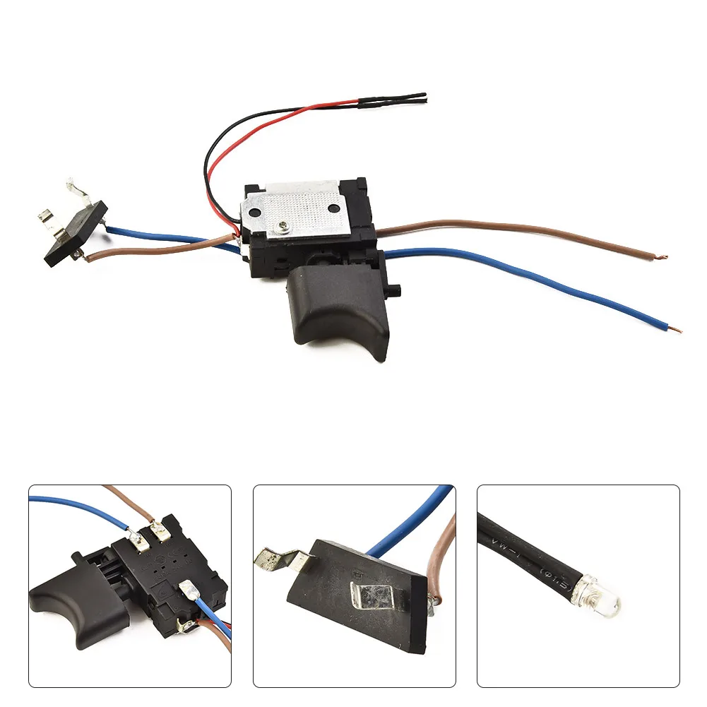 DC 7.2V-24V 16A Electric Drill Control Switch Cordless Trigger Switch With Light Indicator For Power Tools Drill Speed Control
DC 7.2V-24V 16A Electric Drill Control Switch Cordless Trigger Switch With Light Indicator For Power Tools Drill Speed Control