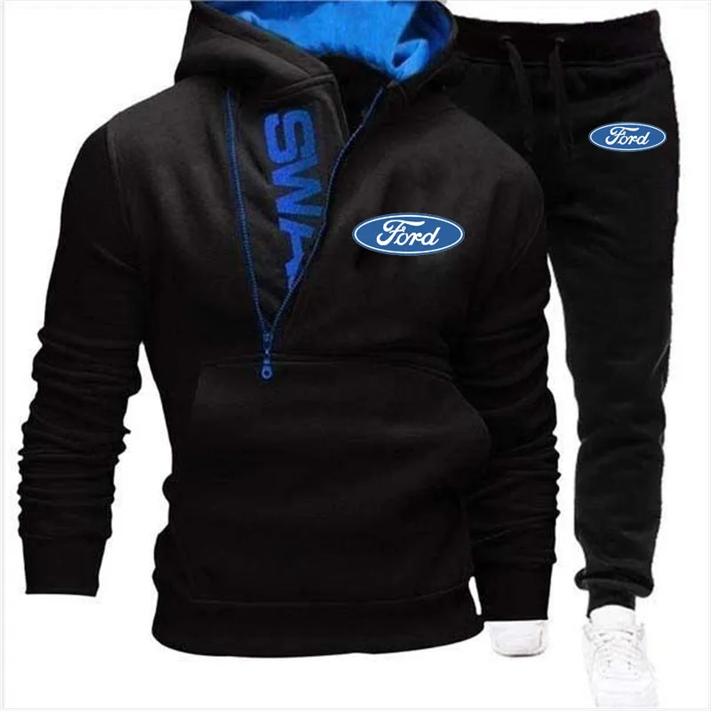 Autumn Winter Ford Men's Sweatshirt set print Fleece thick Zipper Sweatshirt+sweatpants Fashion casual cotton Hoodie sports set 
Autumn Winter Ford Men's Sweatshirt set print Fleece thick Zipper Sweatshirt+sweatpants Fashion casual cotton Hoodie sports set