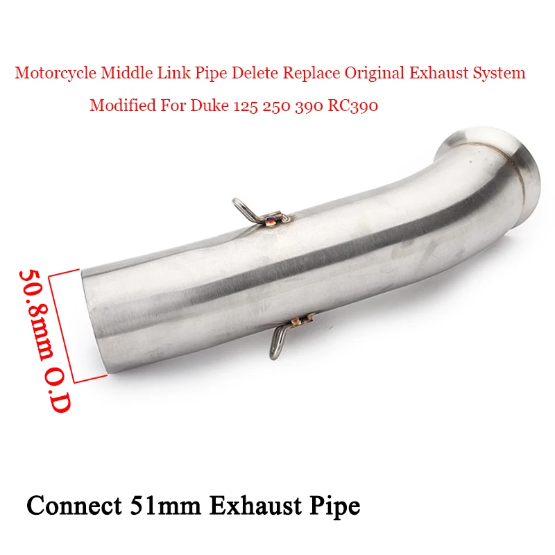 Motorcycle Middle Link Pipe 50.8mm Silencer System Delete Replace Original Modified For Duke 125 250 390 2017 2018 2019 2020
Motorcycle Middle Link Pipe 50.8mm Silencer System Delete Replace Original Modified For Duke 125 250 390 2017 2018 2019 2020