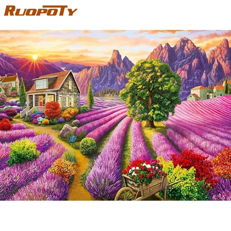 RUOPOTY Diy Pictures By Numbers Kits For Adults Handpainted Flower Field landscape Oil Painting By Number Personalized Gift 
RUOPOTY Diy Pictures By Numbers Kits For Adults Handpainted Flower Field landscape Oil Painting By Number Personalized Gift