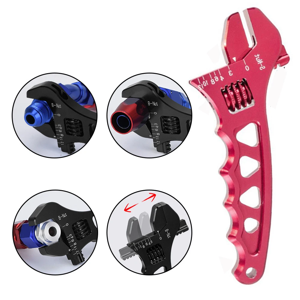 Aluminum Alloy AN Adjustable Wrench Tool Spanner Lightweight 3AN-12AN Hose Fitting Black/red/blue
Aluminum Alloy AN Adjustable Wrench Tool Spanner Lightweight 3AN-12AN Hose Fitting Black/red/blue