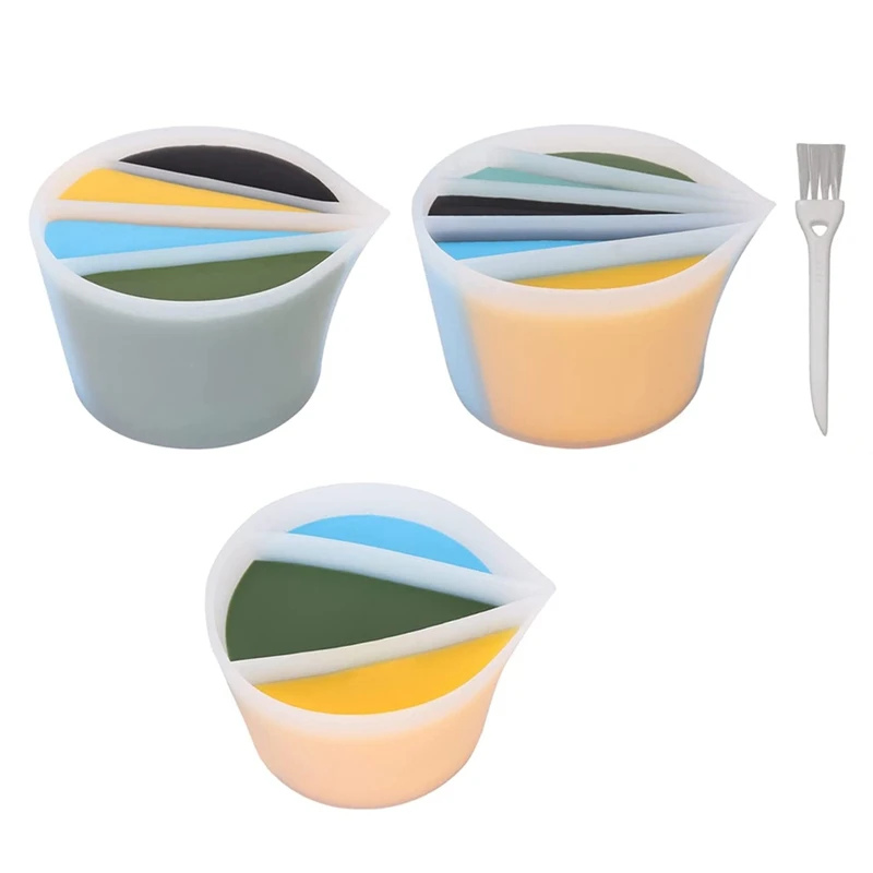 3 Pack Split Cups For Paint Pouring With Cleaning Brush Reusable Silicone Fluid Art Paint Pour Cup With 3/4/5 Dividers
3 Pack Split Cups For Paint Pouring With Cleaning Brush Reusable Silicone Fluid Art Paint Pour Cup With 3/4/5 Dividers