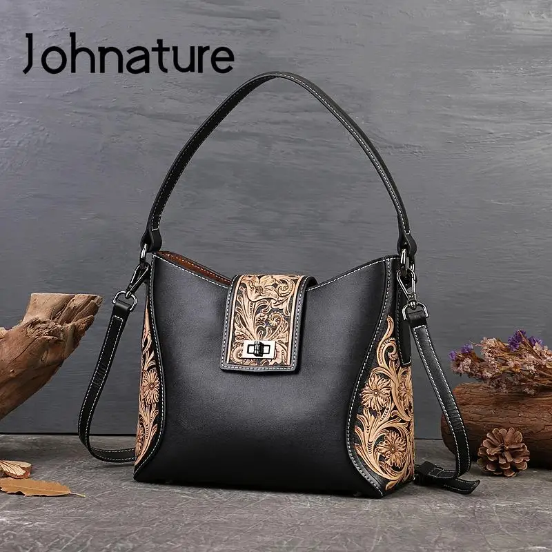 Johnature 2022 New High-end Hand-carved Women' Bags Genuine Leather Vintage Luxury Handbag Natural Real Cowhide Shoulder Bags
Johnature 2022 New High-end Hand-carved Women' Bags Genuine Leather Vintage Luxury Handbag Natural Real Cowhide Shoulder Bags