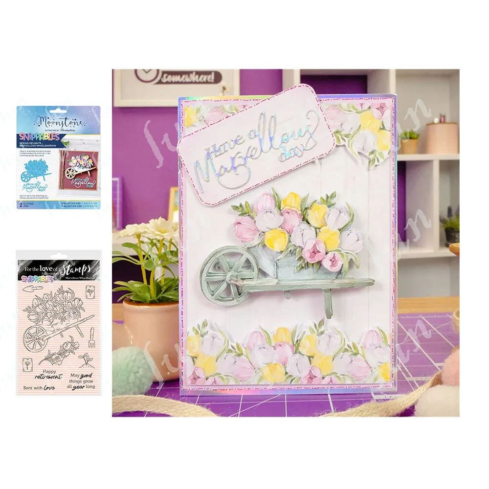 Sping Craft Metal Cutting Dies Marvellous Wheelbarrow Floats Stamps Diy Scrapbooking Paper Card Coloring Arrival New Punch Mold
Sping Craft Metal Cutting Dies Marvellous Wheelbarrow Floats Stamps Diy Scrapbooking Paper Card Coloring Arrival New Punch Mold