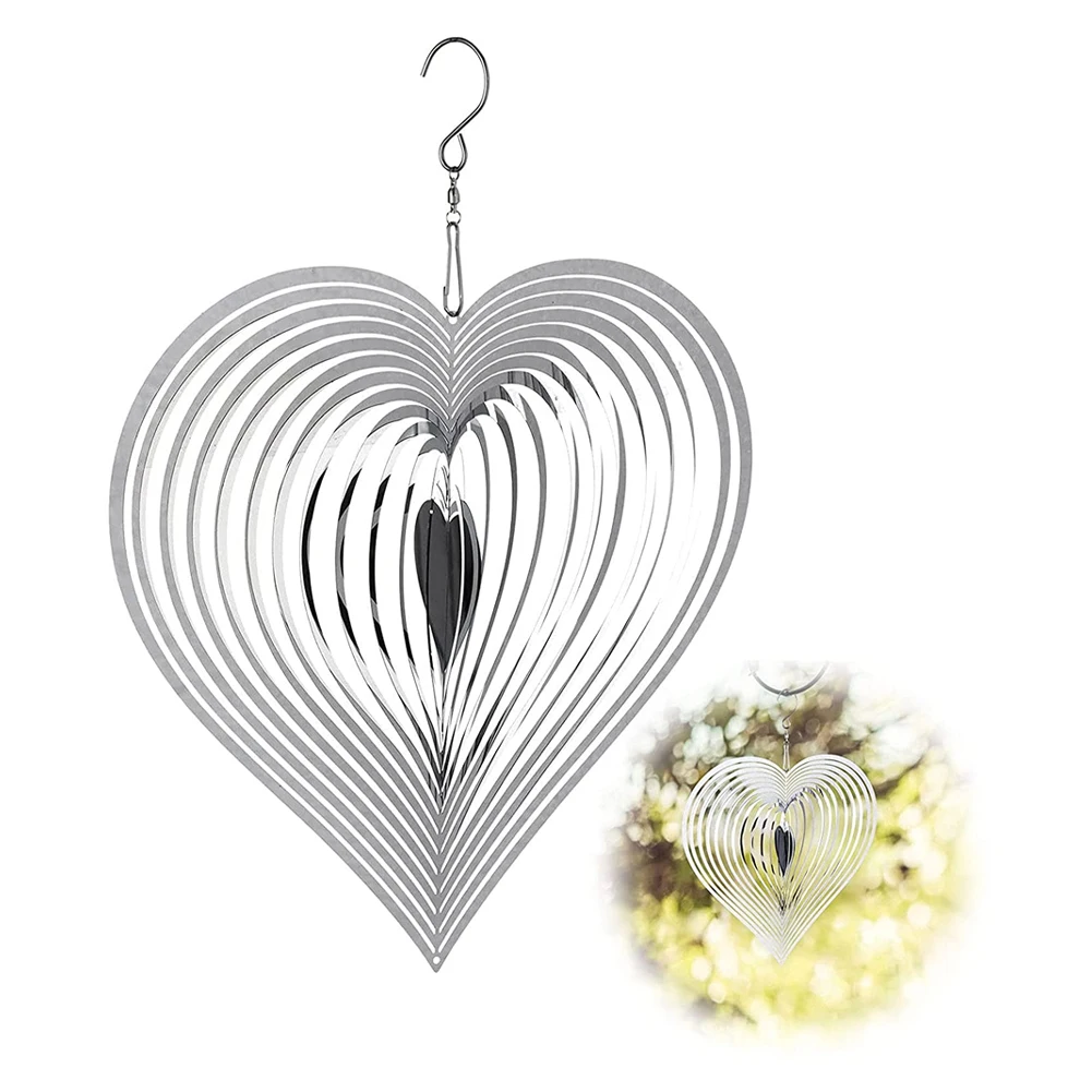 15cm Silver Stainless Steel Mirror Wind Turn Nordic Style Garden Ornaments Rotating Wind Chimes Love Ornaments
15cm Silver Stainless Steel Mirror Wind Turn Nordic Style Garden Ornaments Rotating Wind Chimes Love Ornaments