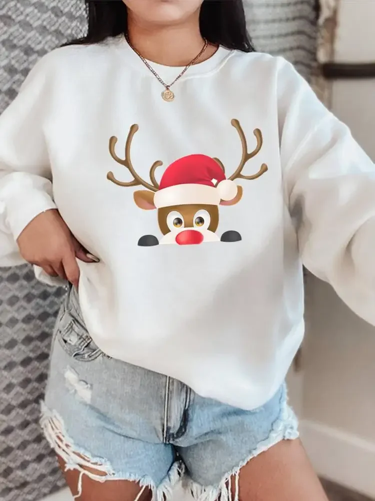 Christmas Lovely Deer Face Trend 90s O-neck New Year Fleece Pullovers Fashion Clothing Holiday Female Women Graphic Sweatshirts
Christmas Lovely Deer Face Trend 90s O-neck New Year Fleece Pullovers Fashion Clothing Holiday Female Women Graphic Sweatshirts