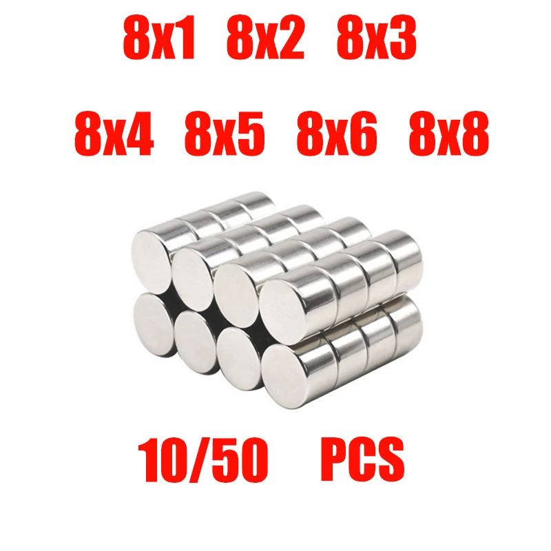 10/50 pcs Neodymium Magnet 8x3 8x5 8x8 N38 NdFeB Round Super Powerful Magnets Ultra Strong Permanent Magnetic Disc 8x2 8x4 8x6mm
10/50 pcs Neodymium Magnet 8x3 8x5 8x8 N38 NdFeB Round Super Powerful Magnets Ultra Strong Permanent Magnetic Disc 8x2 8x4 8x6mm