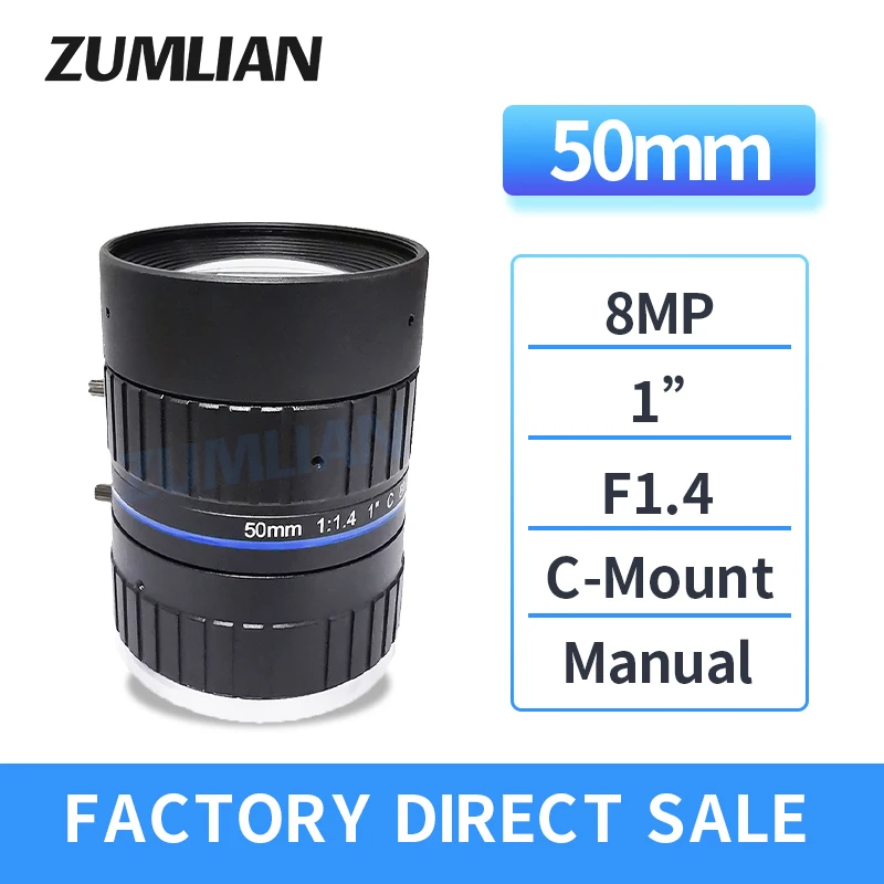 ITS Intelligent Transportation 8.0MP C-mount 50mm HD Manual Aperture Road Surveillance Lens 1" F1.4 Manual Focus Camera Lens
ITS Intelligent Transportation 8.0MP C-mount 50mm HD Manual Aperture Road Surveillance Lens 1" F1.4 Manual Focus Camera Lens