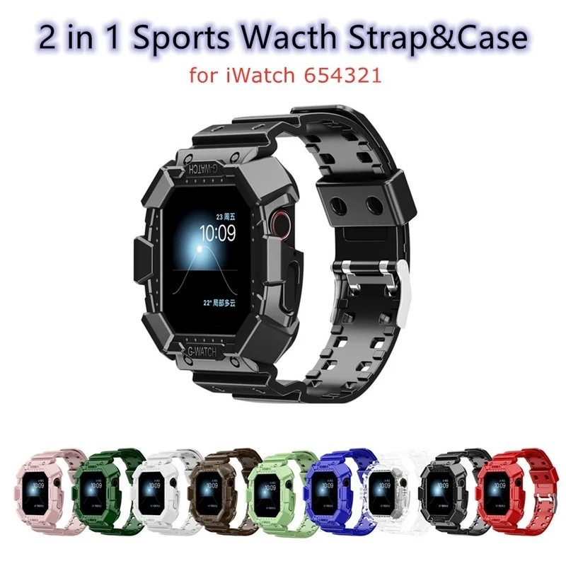 For Full Cover Sports Smart Watch Strap + Watch Case for Apple Watch 6 SE Band Sports Integrated Protective Shell for Iwatch
For Full Cover Sports Smart Watch Strap + Watch Case for Apple Watch 6 SE Band Sports Integrated Protective Shell for Iwatch