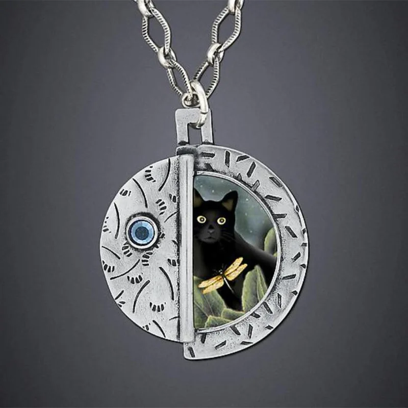 Classic Black Cat Round Pendant Necklaces for Women Vintage Silver Color Metal Animal Circle Necklace Jewelry
Classic Black Cat Round Pendant Necklaces for Women Vintage Silver Color Metal Animal Circle Necklace Jewelry