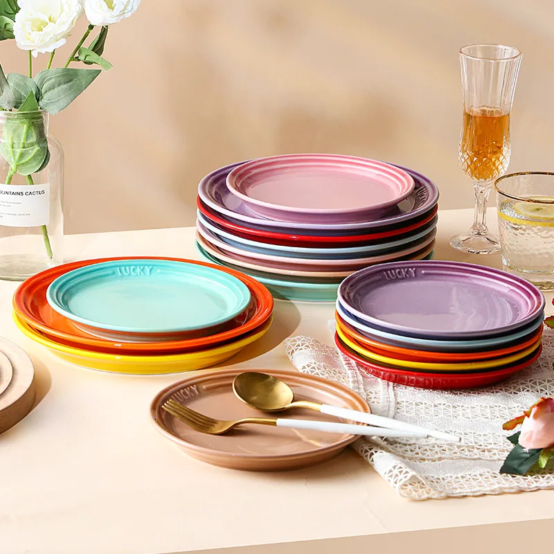 Ceramic Steak Dish Rainbow Gradual Color Fruit Plate Dinner Plate Household Dish 7-inch/9-inch Disc
Ceramic Steak Dish Rainbow Gradual Color Fruit Plate Dinner Plate Household Dish 7-inch/9-inch Disc